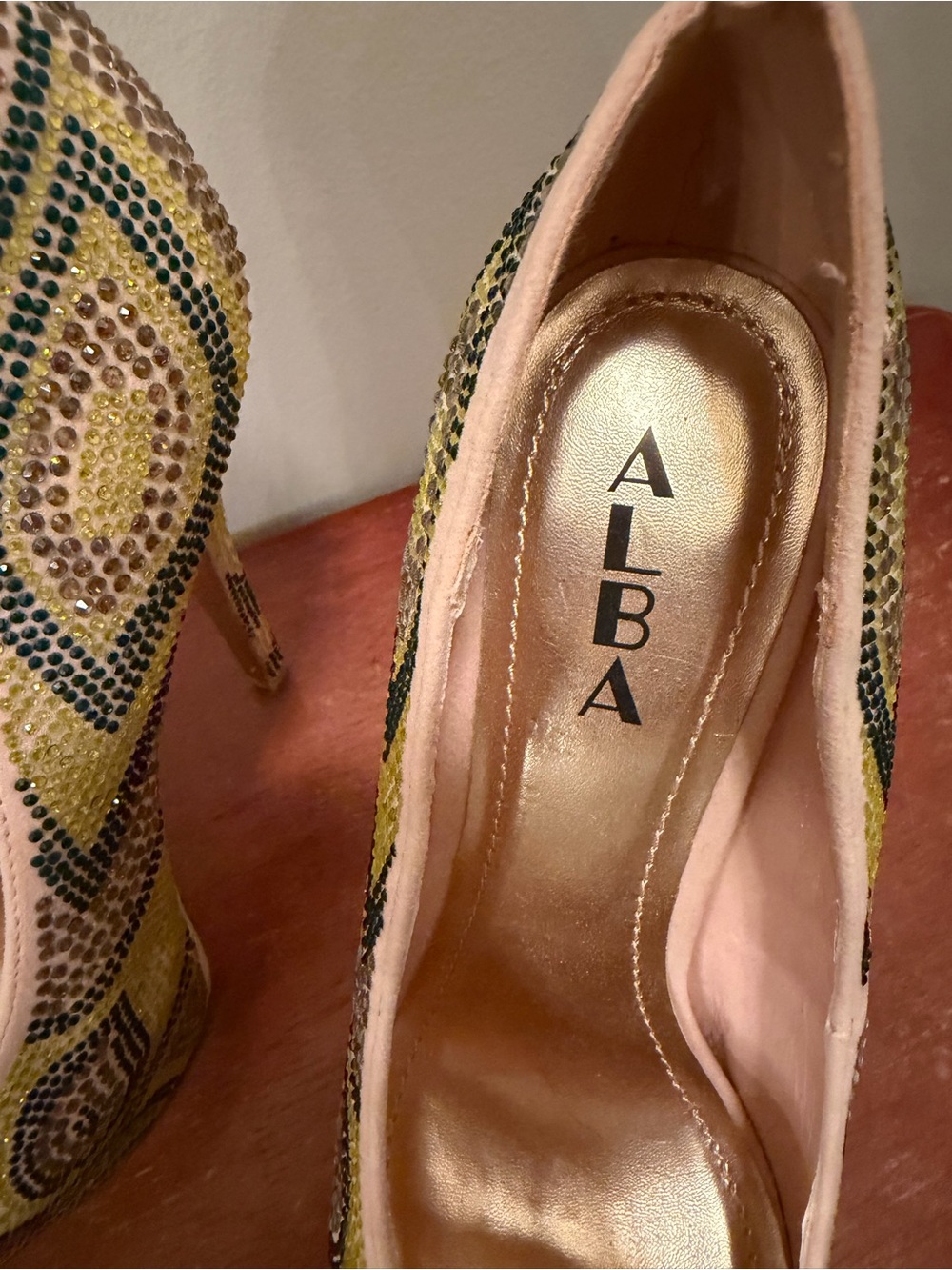 Alba Yellow Patterned Platform Pumps - Picture 10 of 10